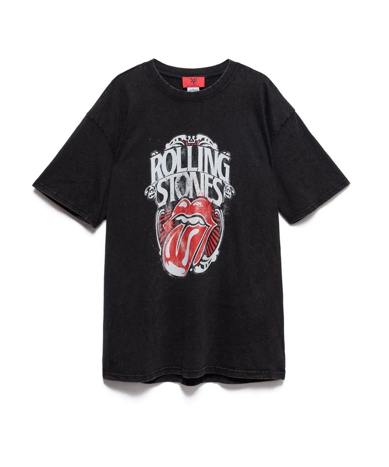 OVERSIZOWY T-SHIRT Z MODNĄ APLIKACJĄ "STONE"