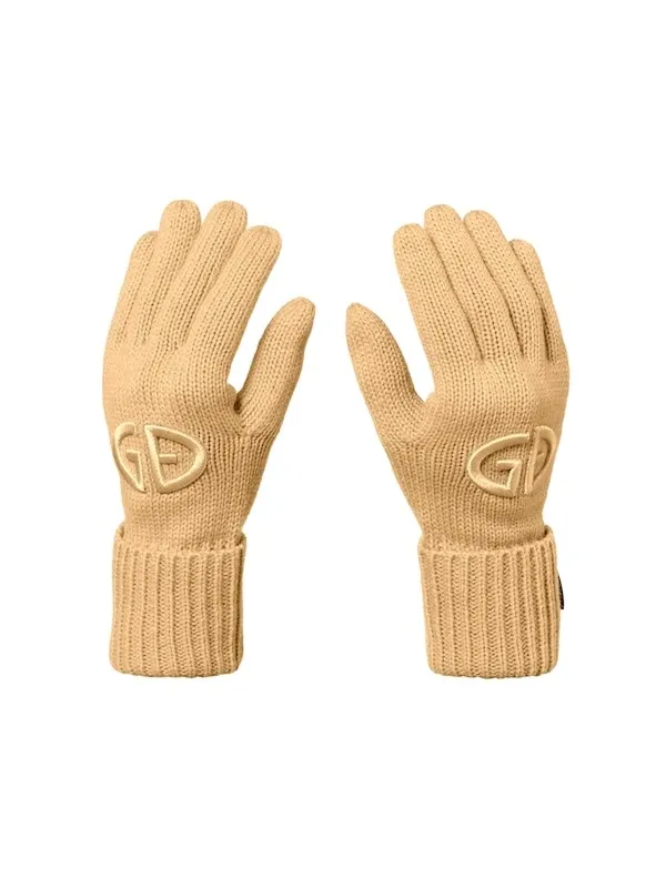 DZIANINOWE RĘKAWICE Z LOGO "VANITY"