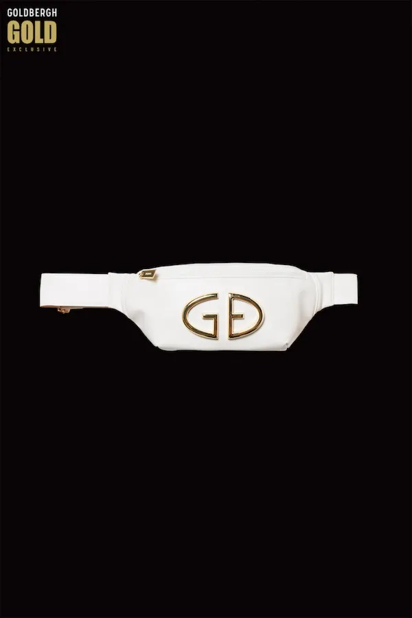 LIMITOWANA KOLEKCJA GOLDBERGH GOLD EXCLUSIVE SKÓRZANA SASZETKA Z LOGO "GIOIA"