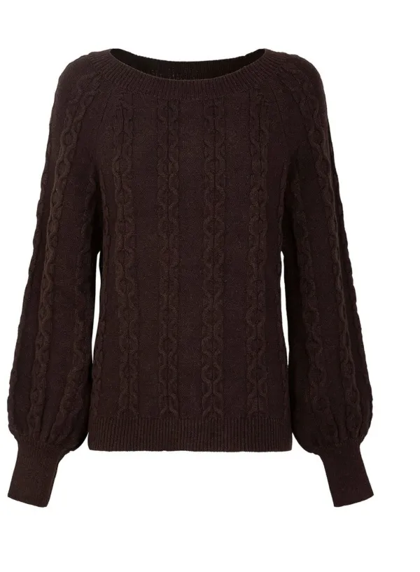 SWETER Z WARKOCZOWYM SPLOTEM