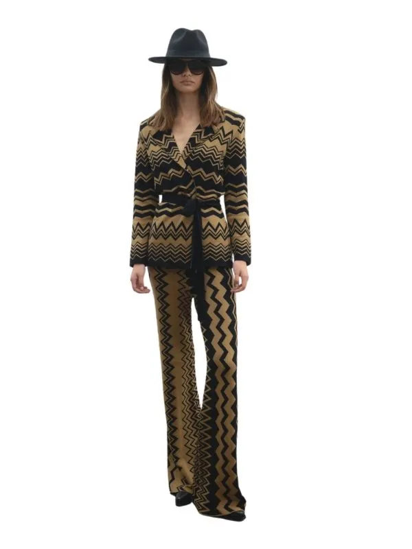 DZIANINOWE SPODNIE W ETNICZNY WZÓR