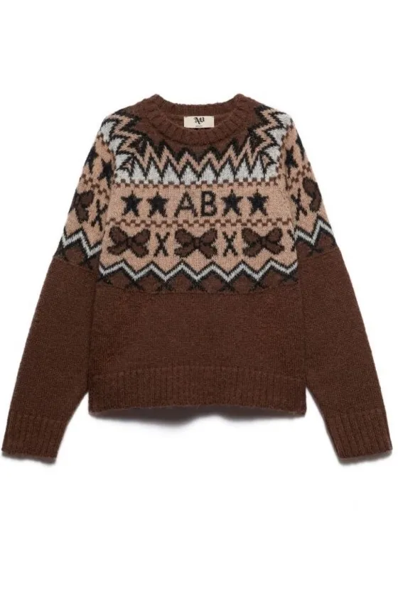 SWETER Z WZOREM I LOGO "MIRA"