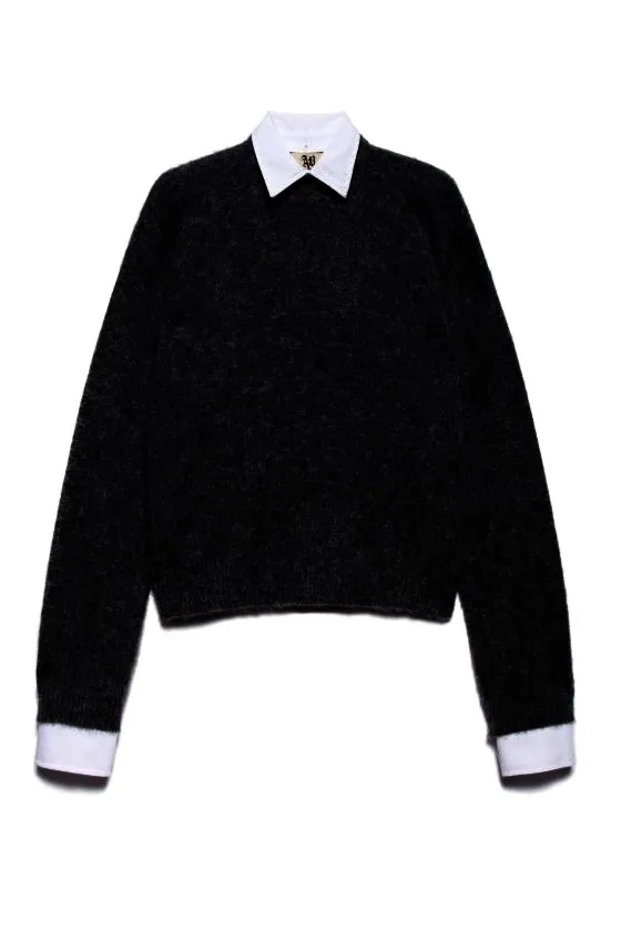 SWETER Z ODPINANYM KOŁNIERZEM I MANKIETAMI "MADDY"