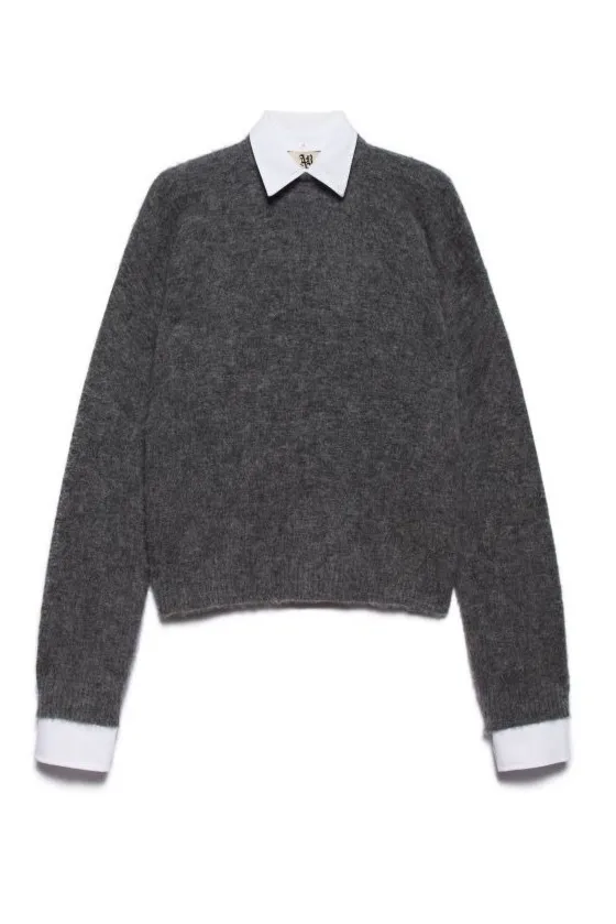 SWETER Z ODPINANYM KOŁNIERZEM I MANKIETAMI "MADDY"