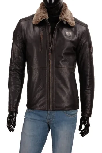 RAD160 - męska pilotka skórzana brązowa z naturalnej skóry DORJAN