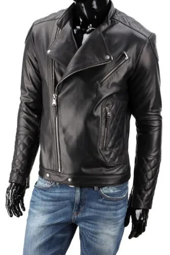 JON450 - Skórzana Ramoneska Męska w stylu Biker DORJAN