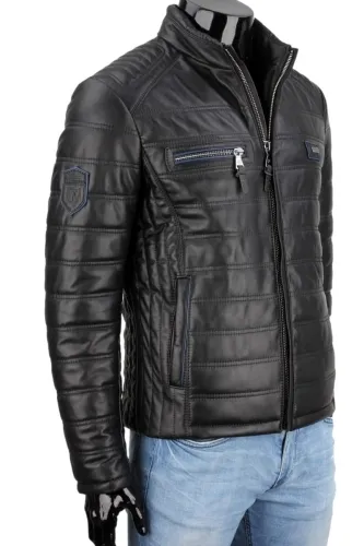 LUI450_2 - Uniwersalna kurtka skórzana męska na co dzień DORJAN