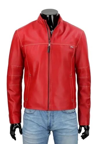 OLF467 - Klasyczna kurtka męska ze skóry naturalnej DORJAN