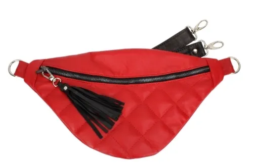 N003 - Saszetka / torebka typu nerka z pikowanej skóry DORJAN