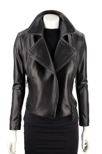 VIK450 - Ramoneska damska z ozdobnymi zamkami DORJAN