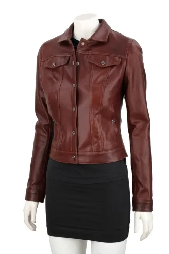 DRI122A - Lekka brązowa katana damska skórzana DORJAN