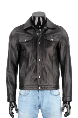 Czarna katana skórzana męska z selekcjonowanej skóry PREMIUM DORJAN