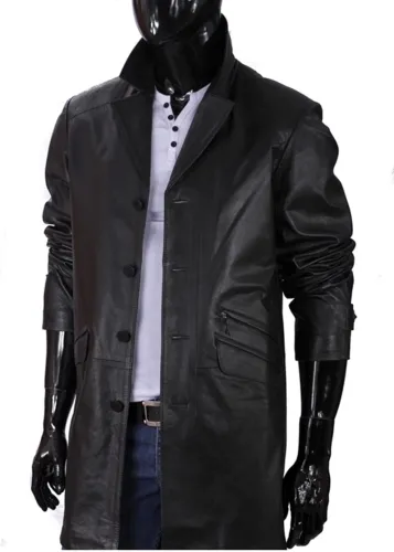 ERK450 - Klasyczny płaszcz męski ze skóry naturalnej DORJAN