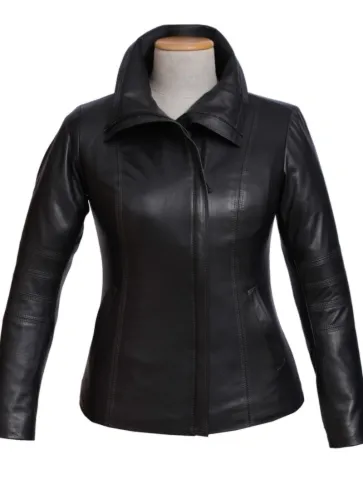 AGT450 - klasyczna kurtka skórzana damska na wiosnę i jesień DORJAN