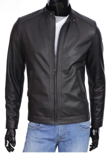 PIT950 - Kurtka skórzana męska na co dzień i na imprezę DORJAN