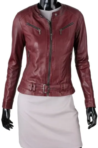 SAR465 - koniakowa kurtka skórzana damska z charakterem DORJAN