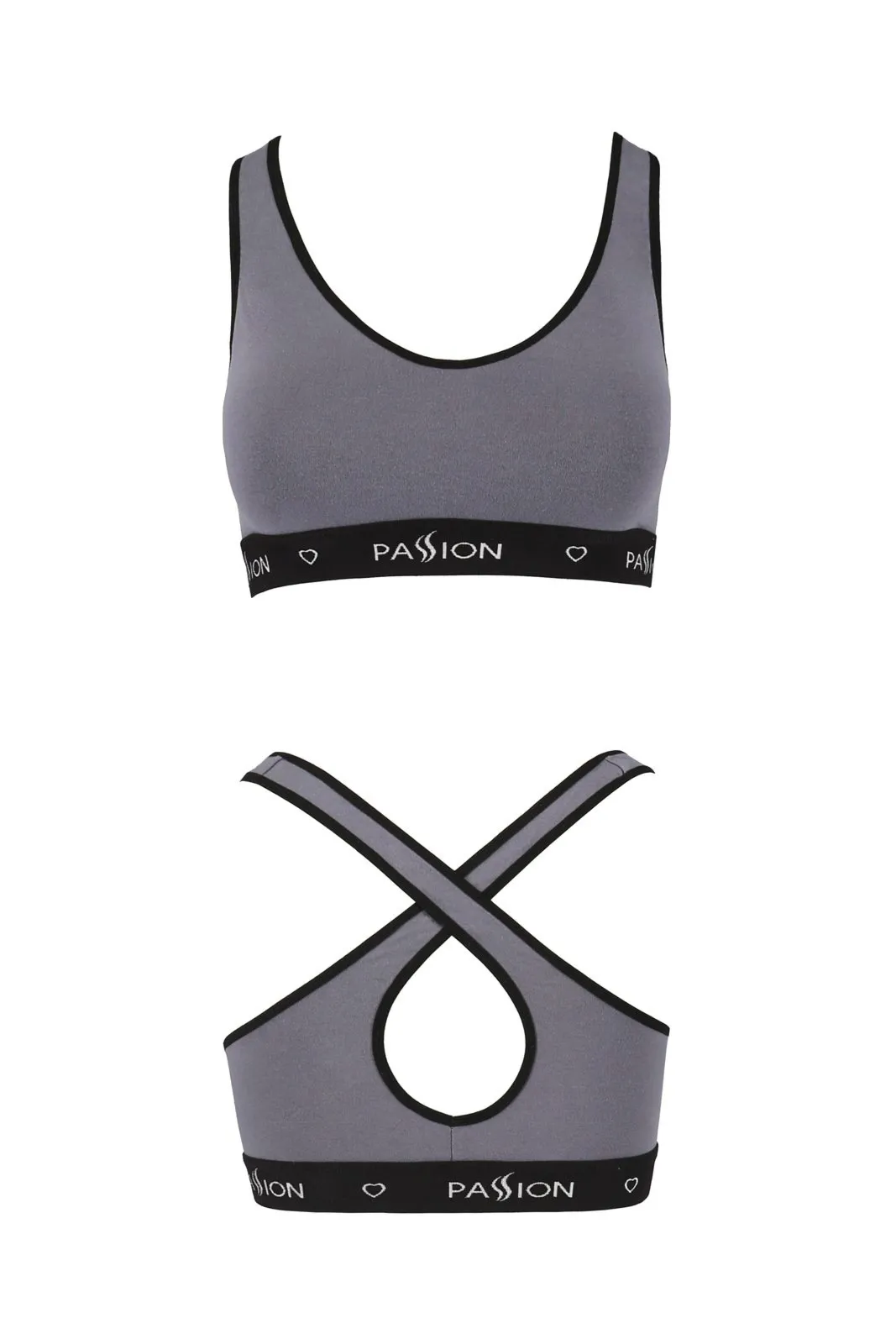 Biustonosz sportowy - PS013 TOP dark grey