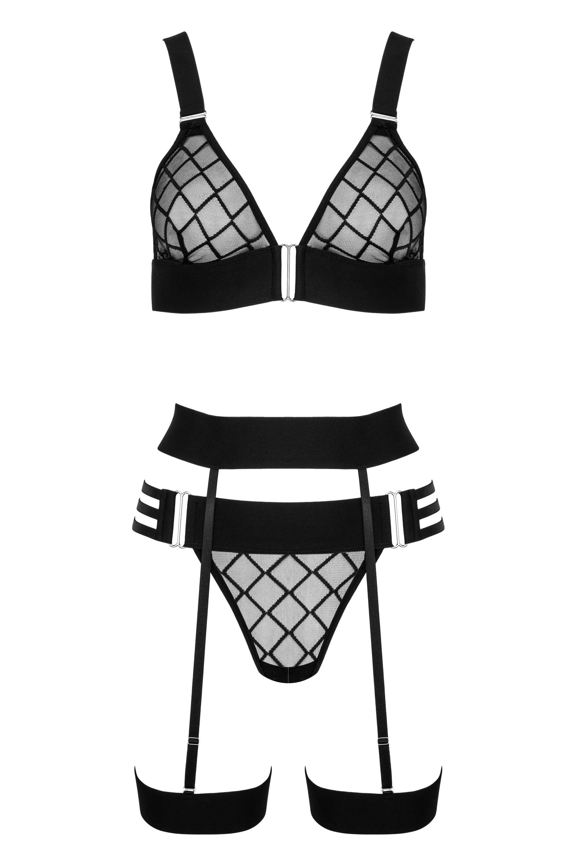 Komplet bielizny - THP105 3pcs set black