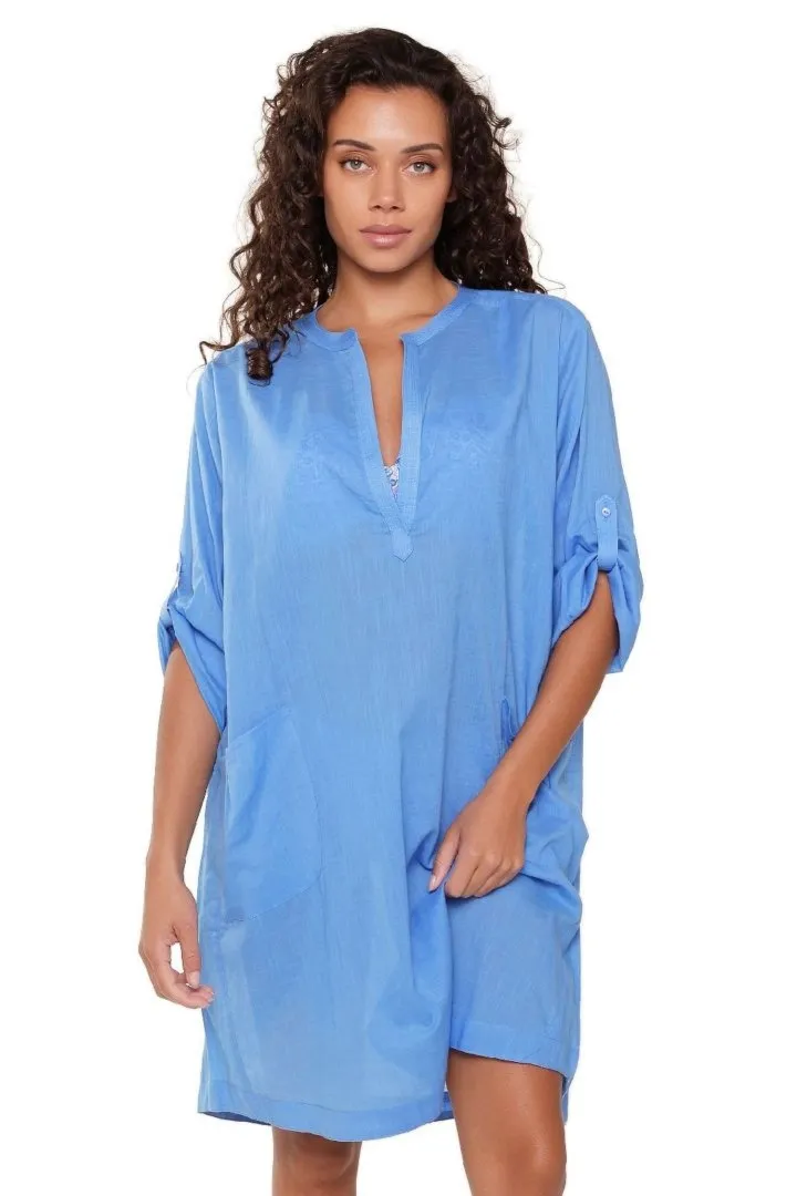 Tunika plażowa 7225 niebieska