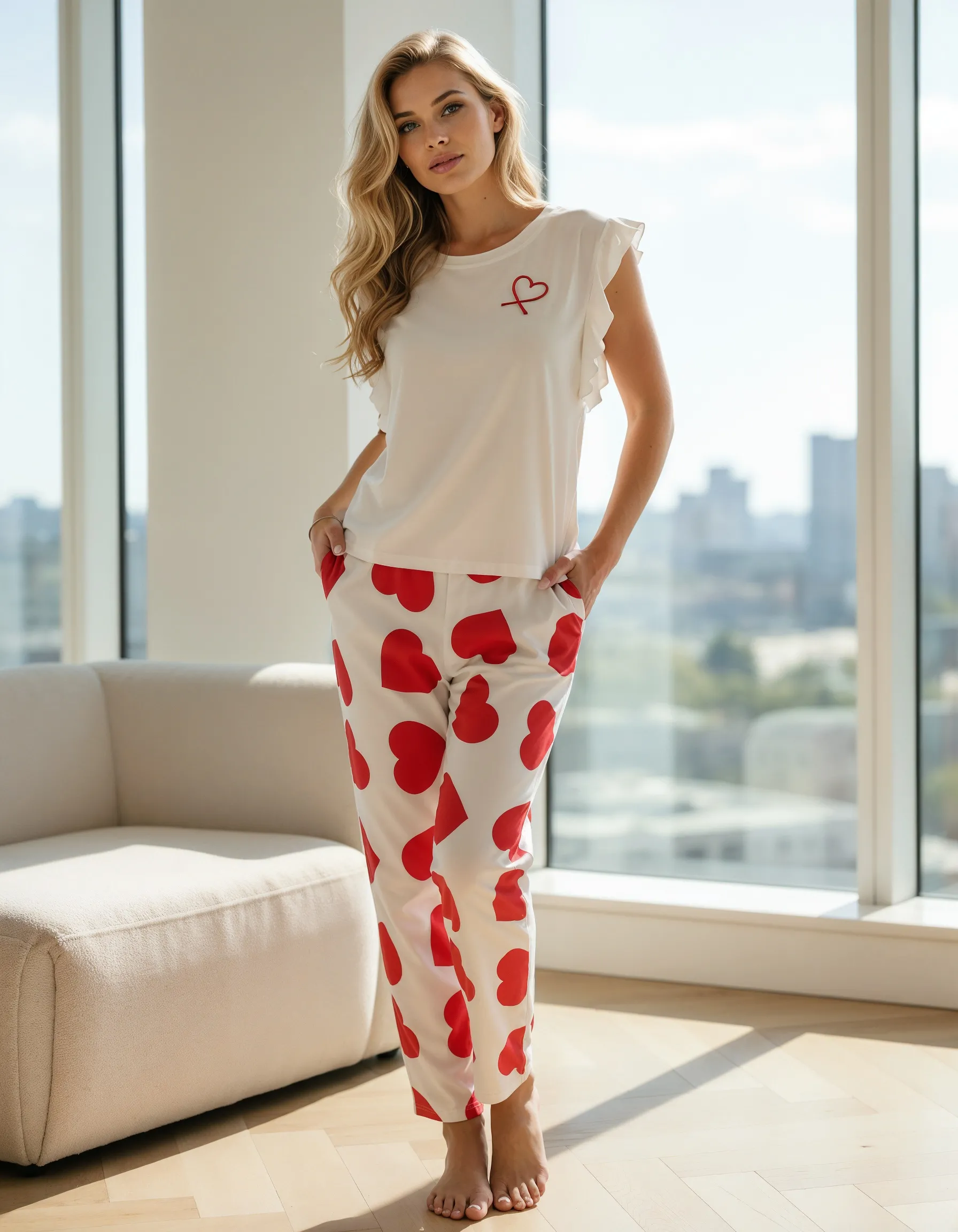 Piżama damska - HEARINIA SLEEPWEAR red S - Passion