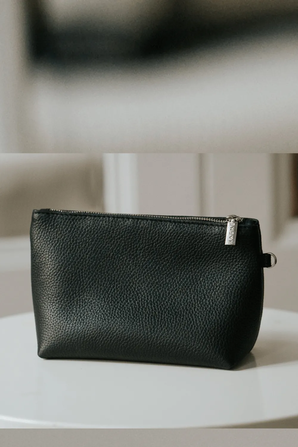 BEAUTY BOX - skórzana kosmetyczka - czarna