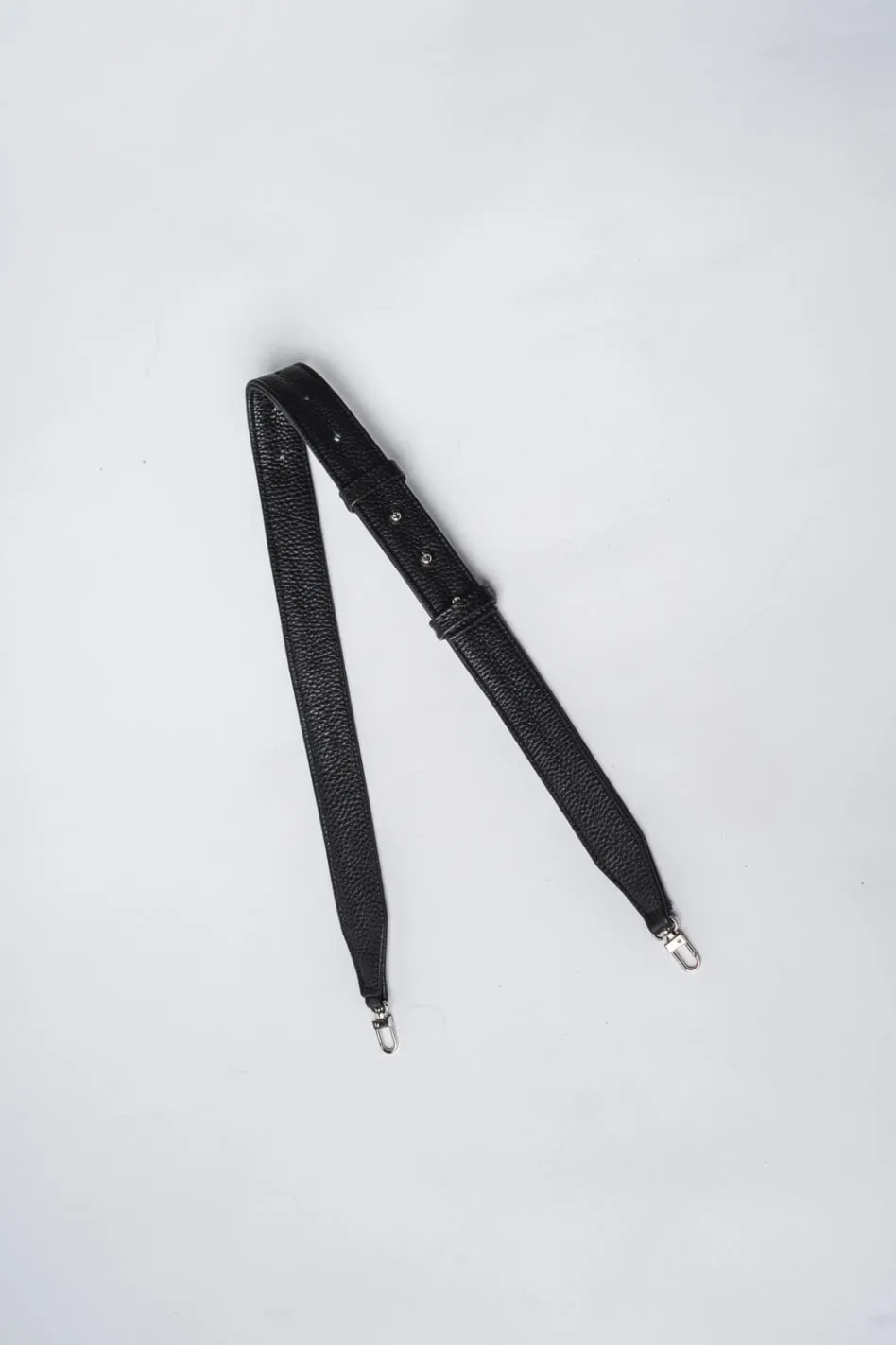 SKÓRZANY PASEK DO TOREBKI - krótki - szeroki - regulowany - czarny