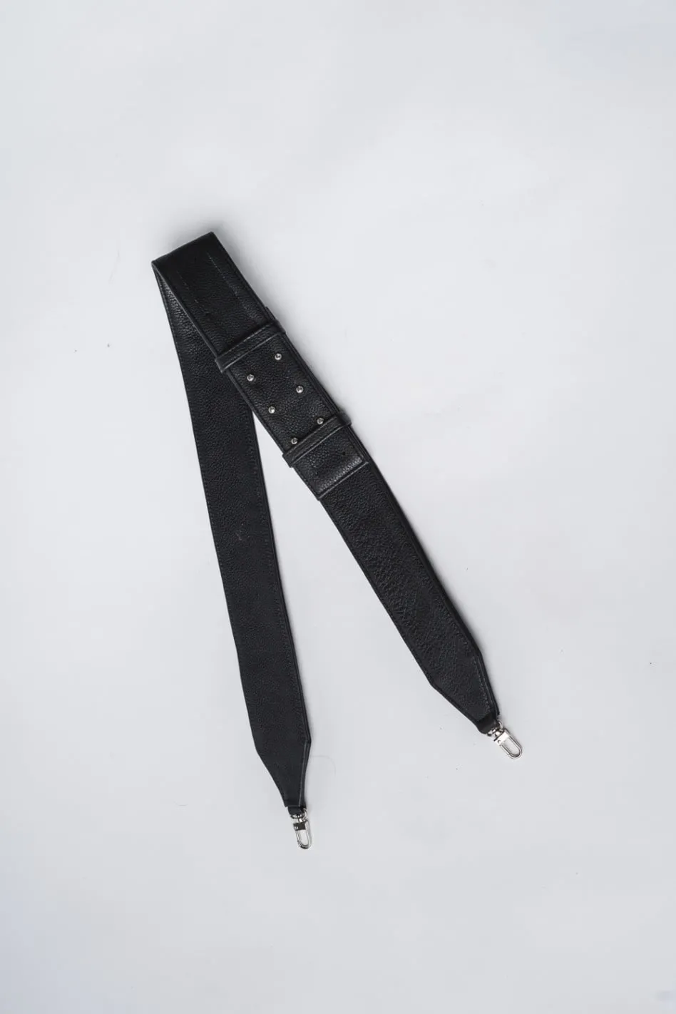 SKÓRZANY PASEK DO TOREBKI - szeroki 5cm - regulowany - czarny