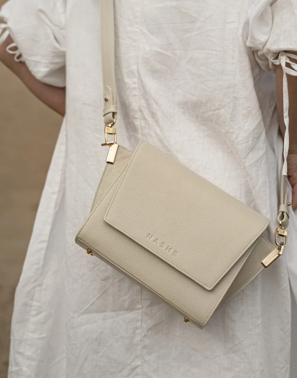 SWITCH BOX - skórzana torebka - ecru