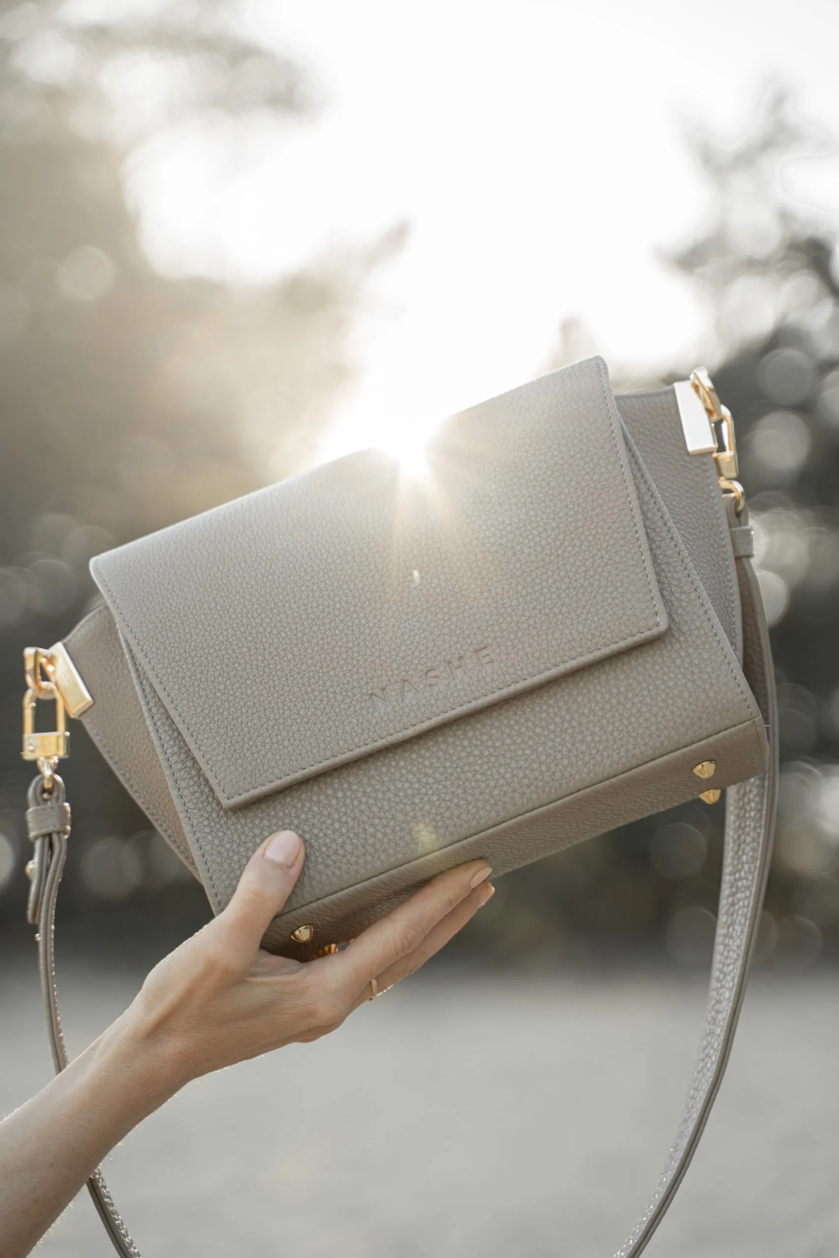 SWITCH BOX - skórzana torebka - beżowa