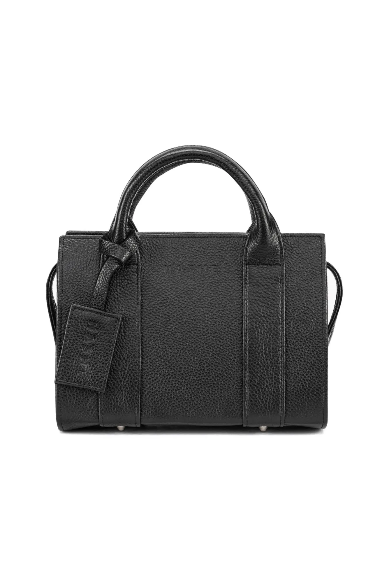 MISS BOXY - skórzana torebka - czarna - złoto - czarna