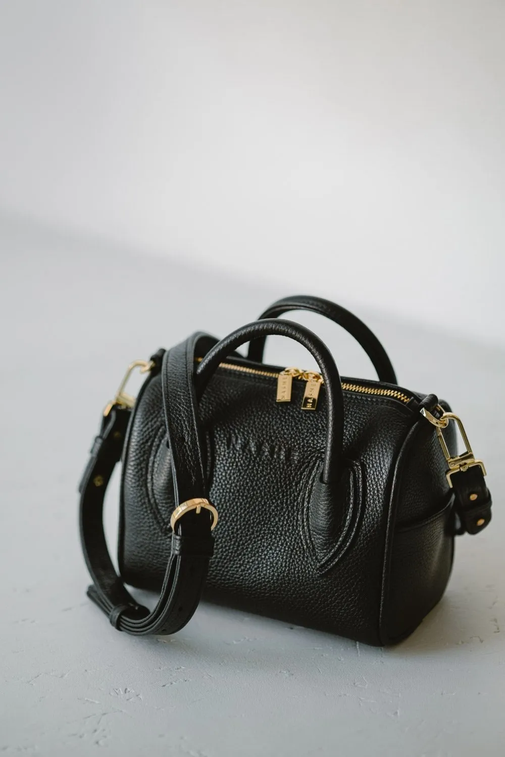 PIXIE - skórzana torebka - czarna - Srebro