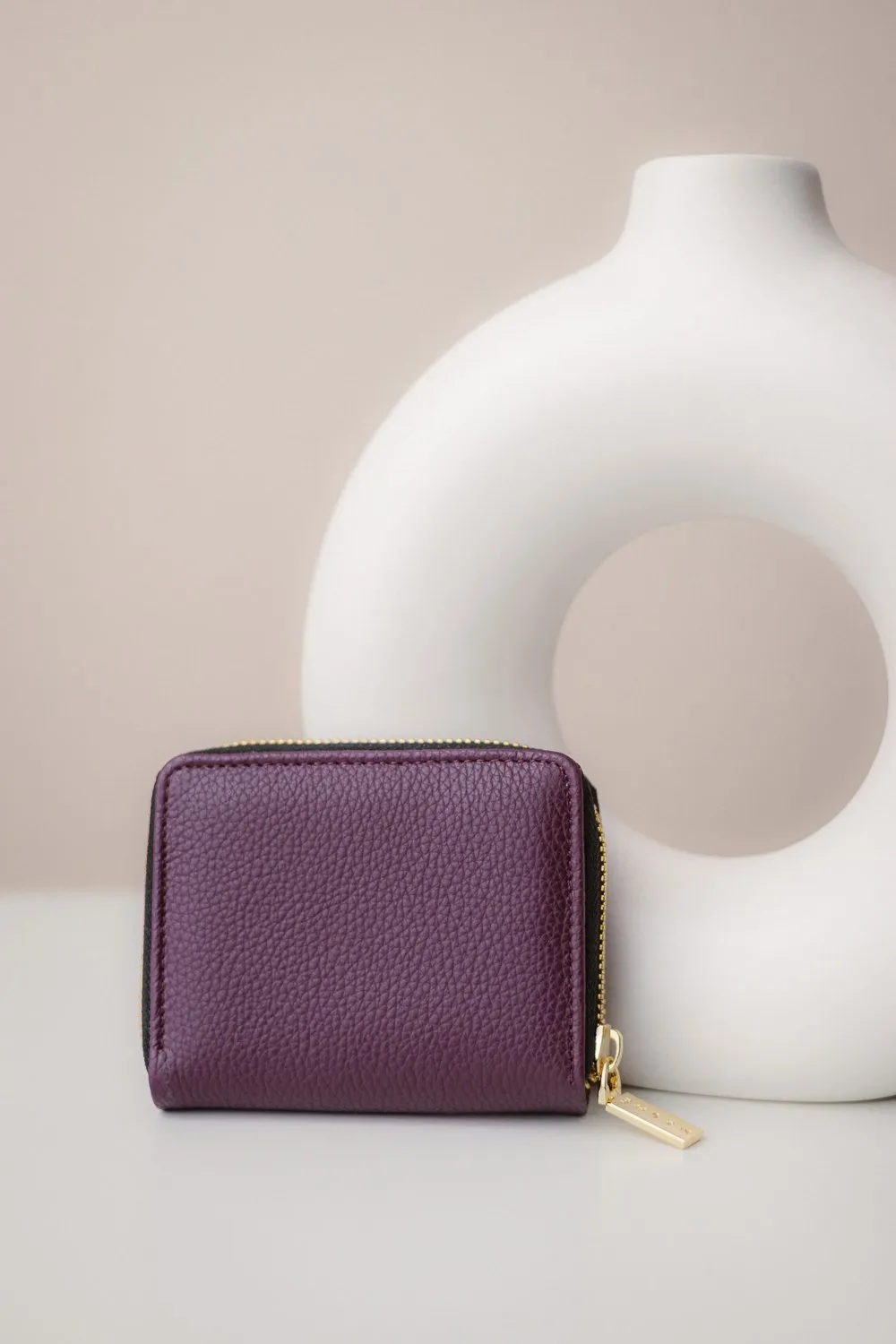 PORTFEL SKÓRZANY MAŁY - no.1 - bakłażan