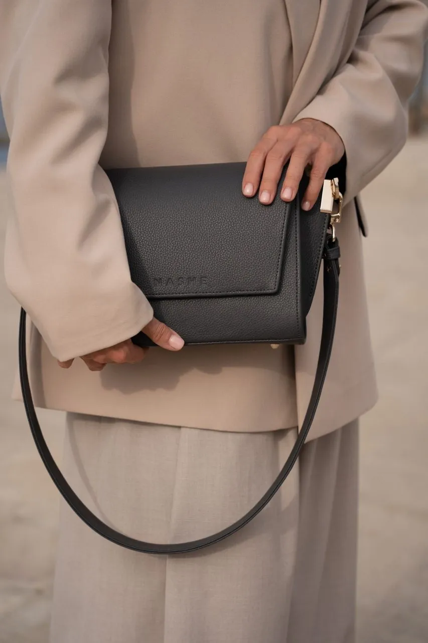 SWITCH BOX - skórzana torebka - grafit - Złoto, wersja bez jedwabnej szarfy