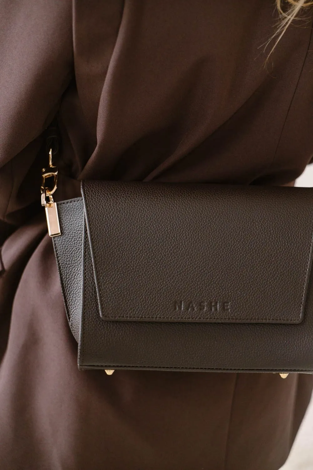 SWITCH BOX - skórzana torebka - brąz ciemny