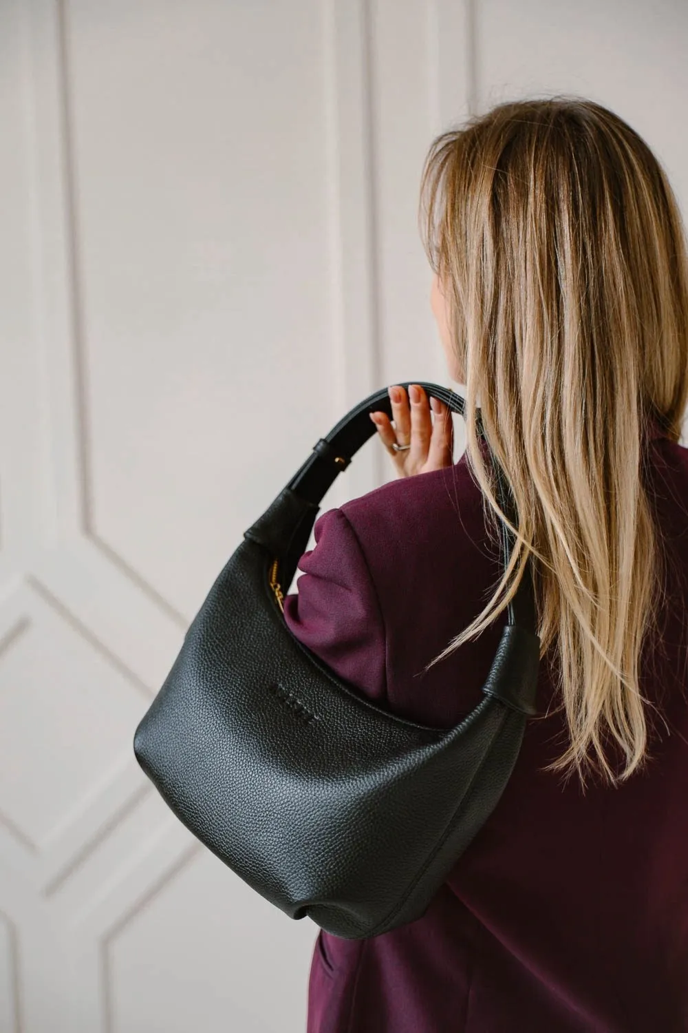 MOON BAG - skórzana torebka - czarna