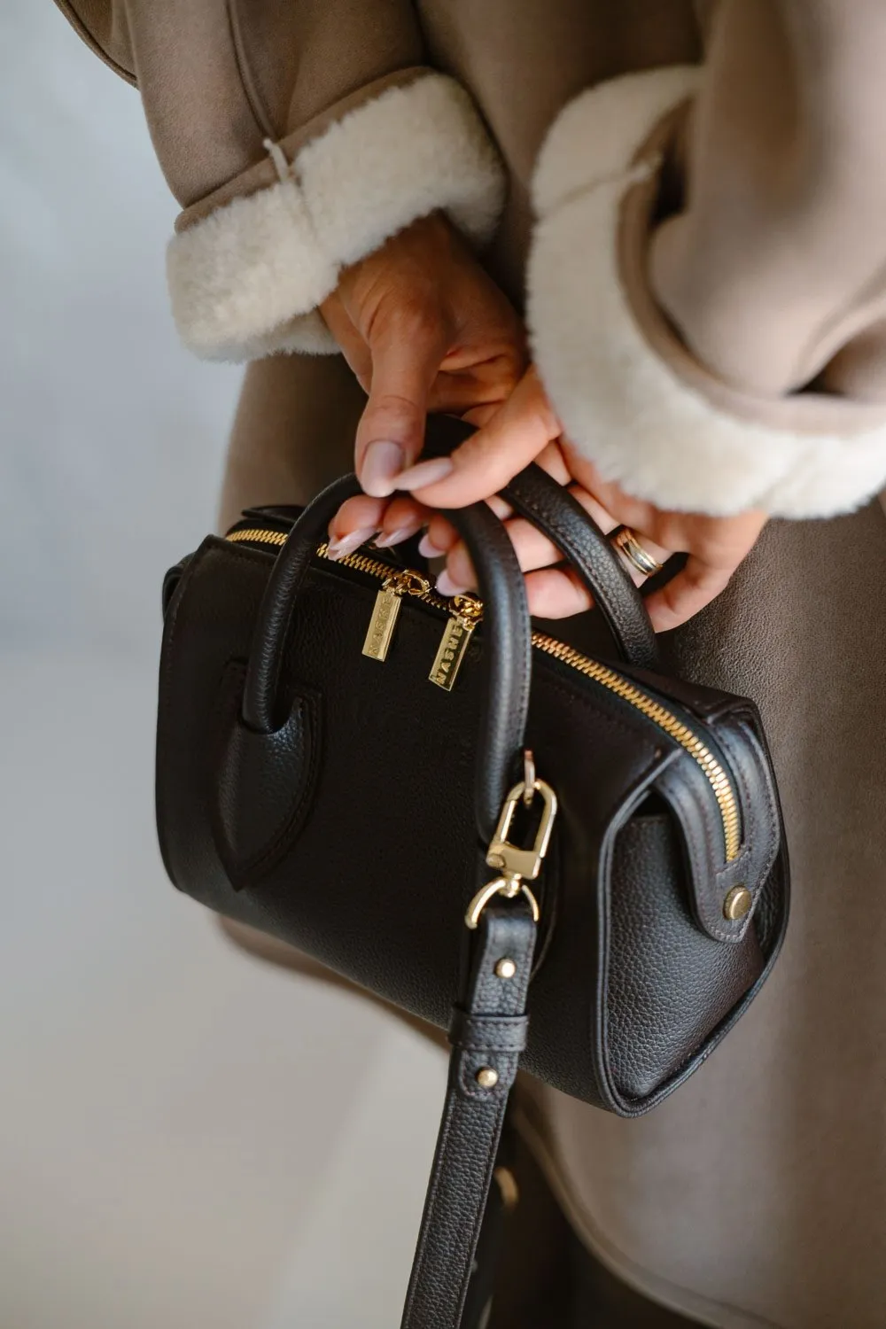 LUCKY BAG - skórzana torebka - brąz ciemny