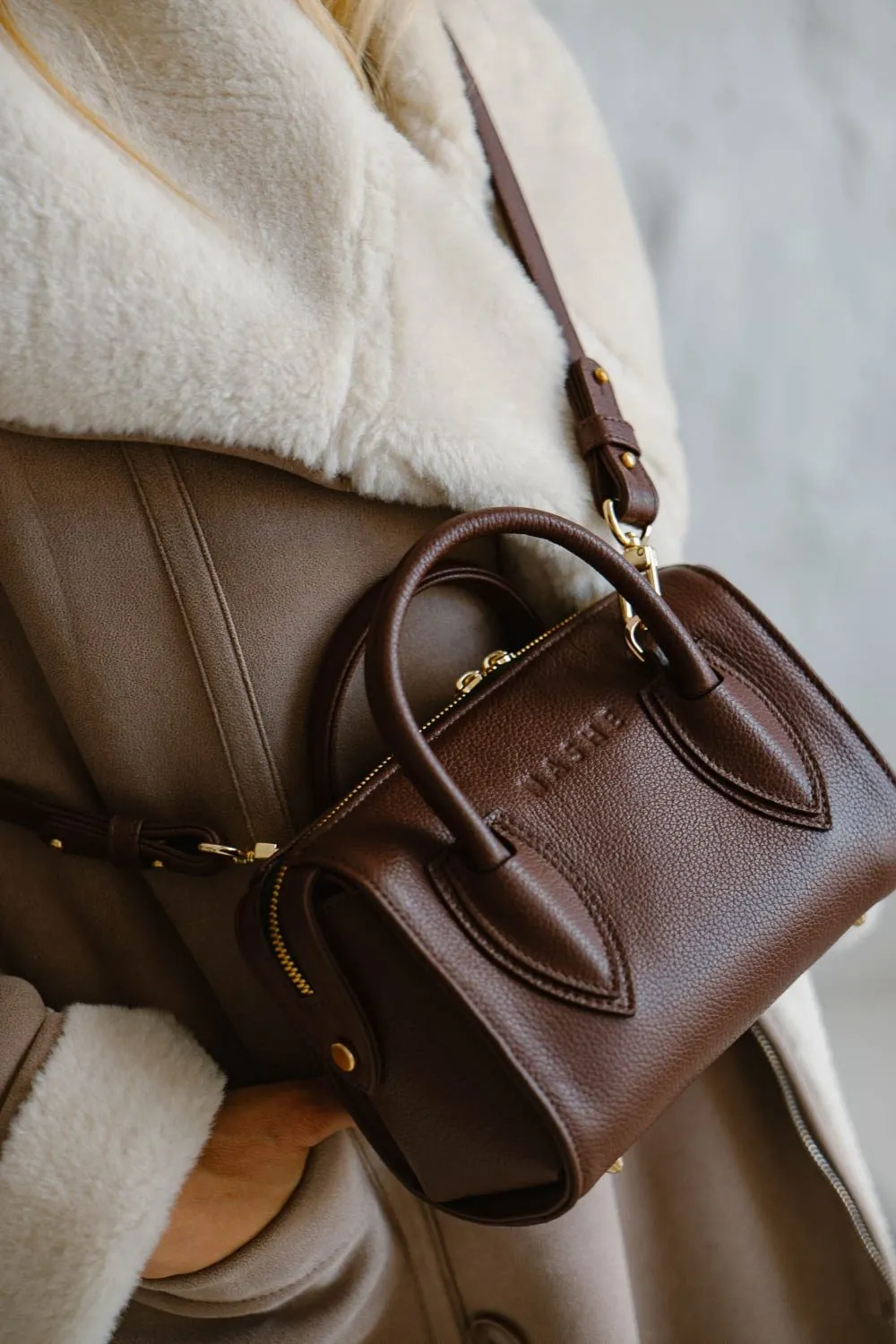 LUCKY BAG - skórzana torebka - brąz klasyczny