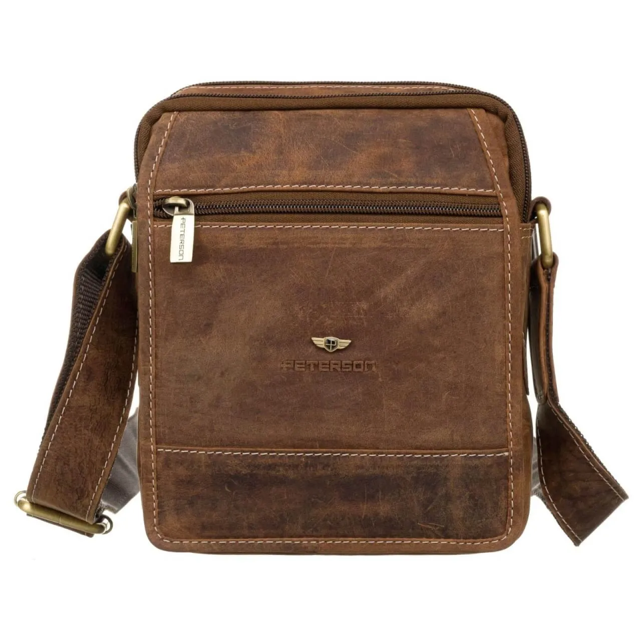 Brązowa skórzana saszetka męska PETERSON 251-NSH