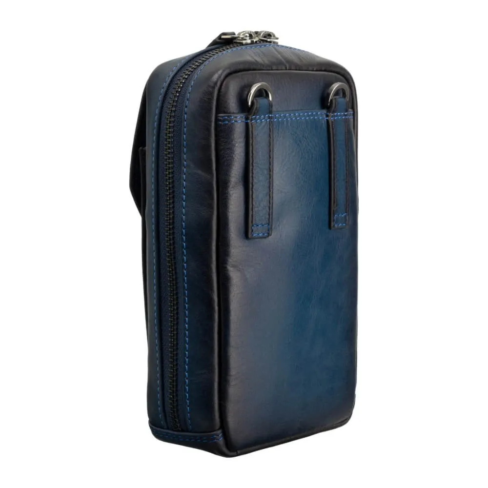 Skórzana saszetka podróżna Visconti Atelier AT-45 - granatowa