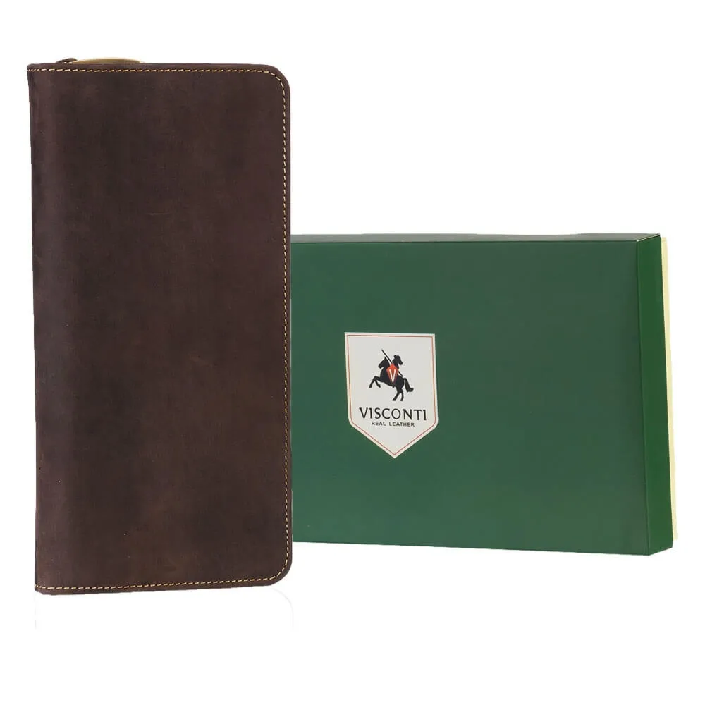 Portfel podróżny Visconti Hunter V-728 RFID - brązowy