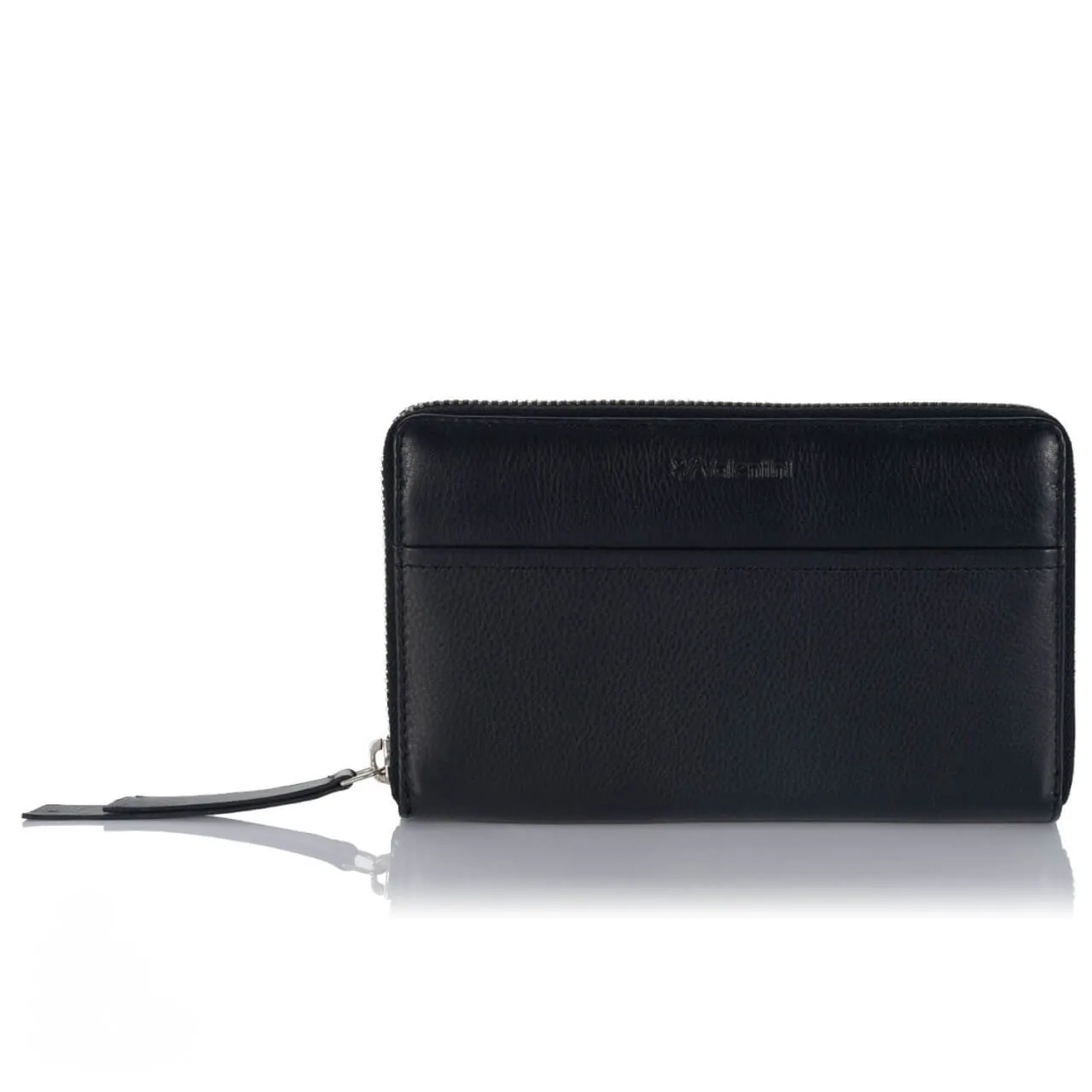 Duży portfel damski Valentini zamykany na zamek 154-820 - czarny