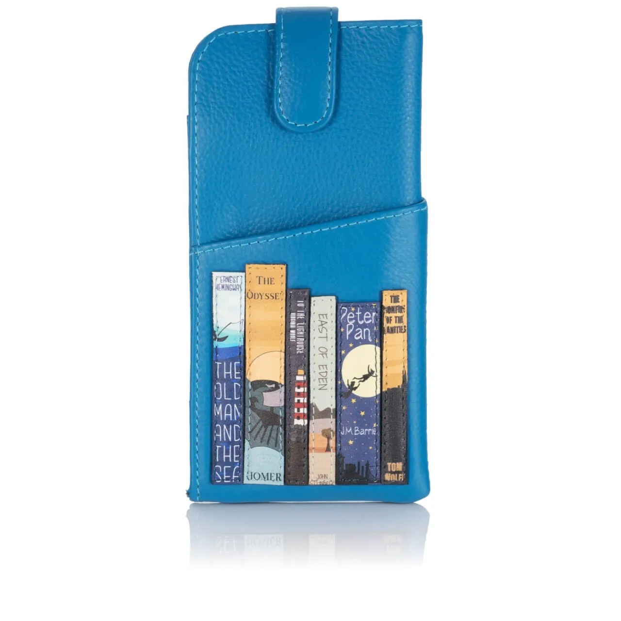 Niebieski skórzany futerał na okulary Literatura Yoshi Y4309