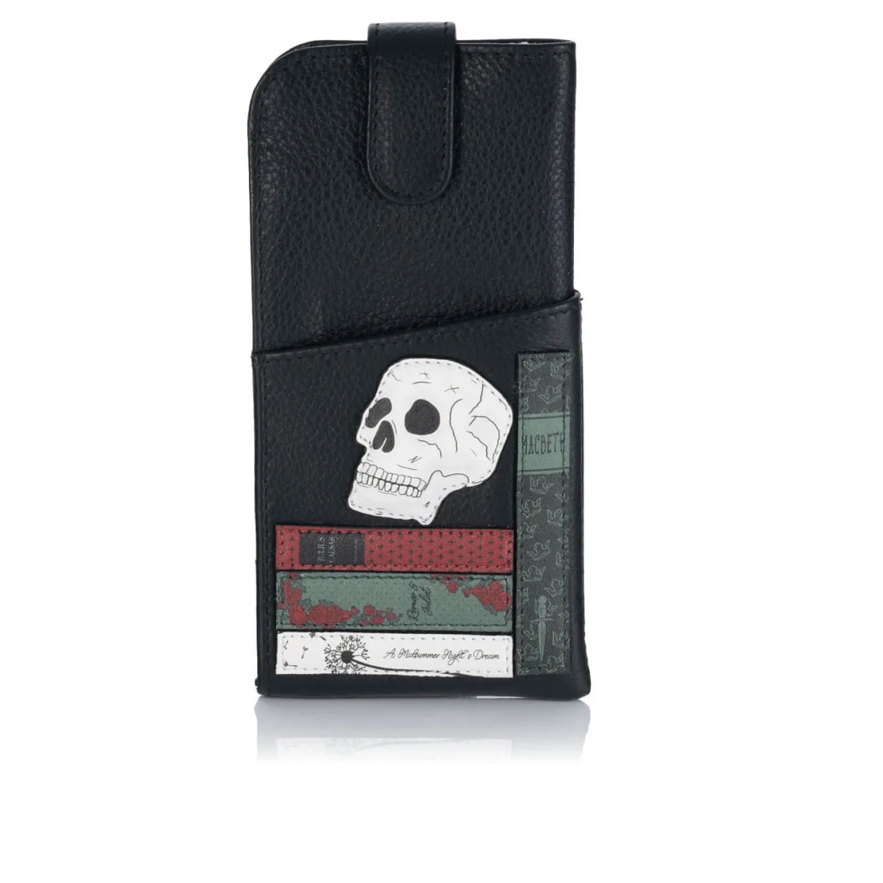 Czarny skórzany futerał na okulary Yoshi Literatura Klasyczna Y4309