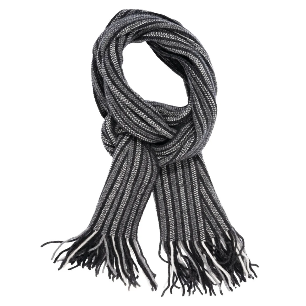 Czarno-szary wełniany szal męski SW-002