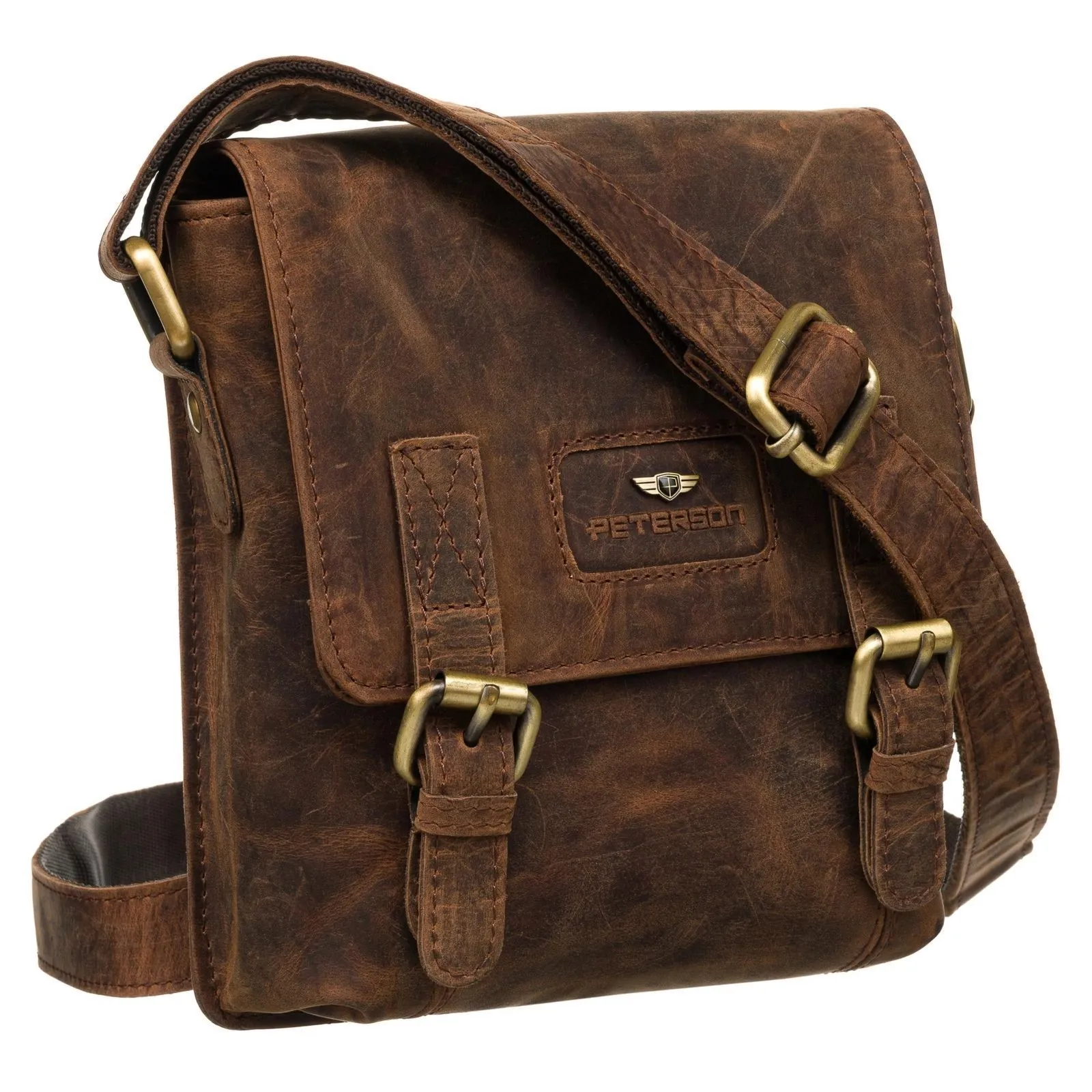 Mała saszetka męska ze skóry nubuk PETERSON 996-S