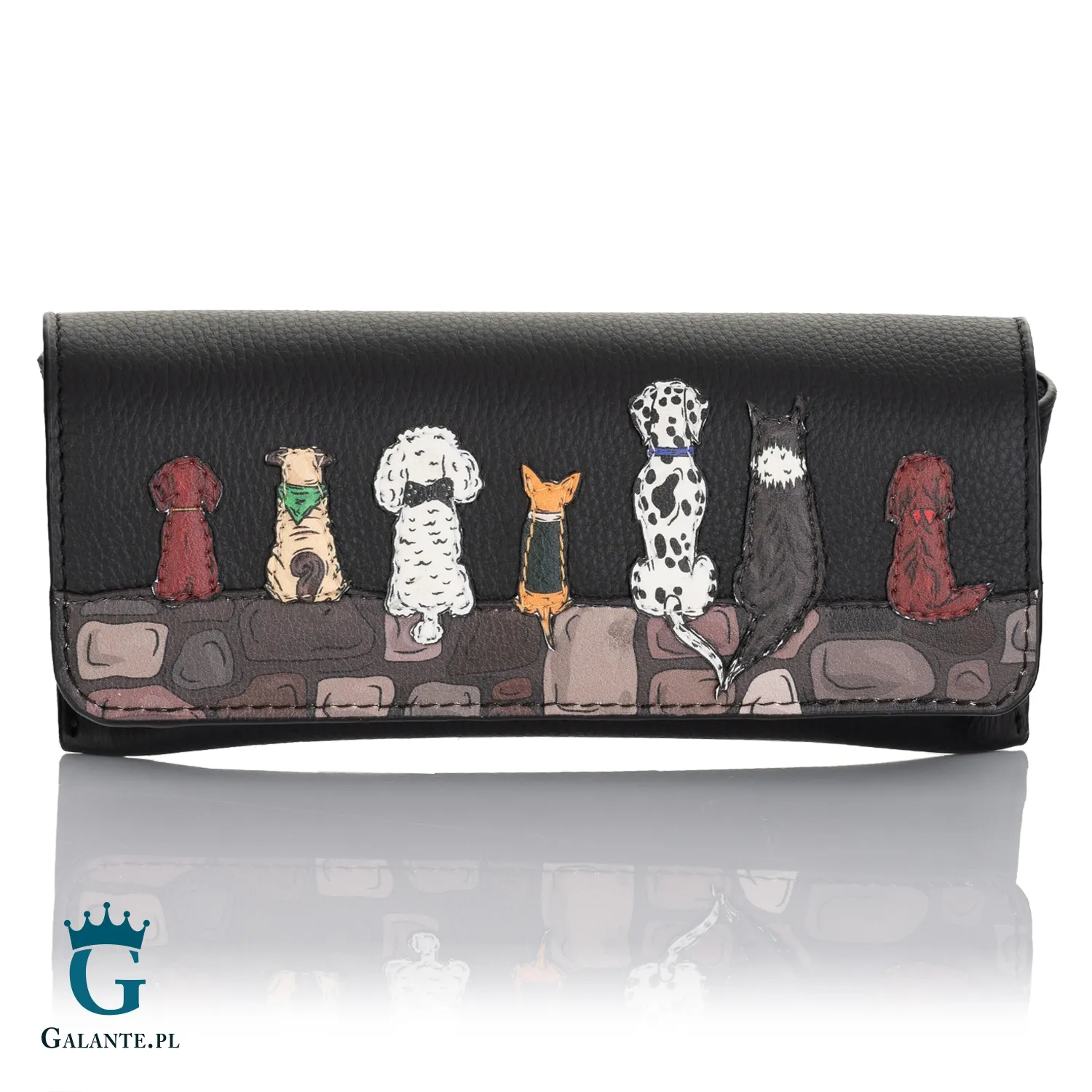 Skórzane damskie etui na okulary Pieski Yoshi Y4308