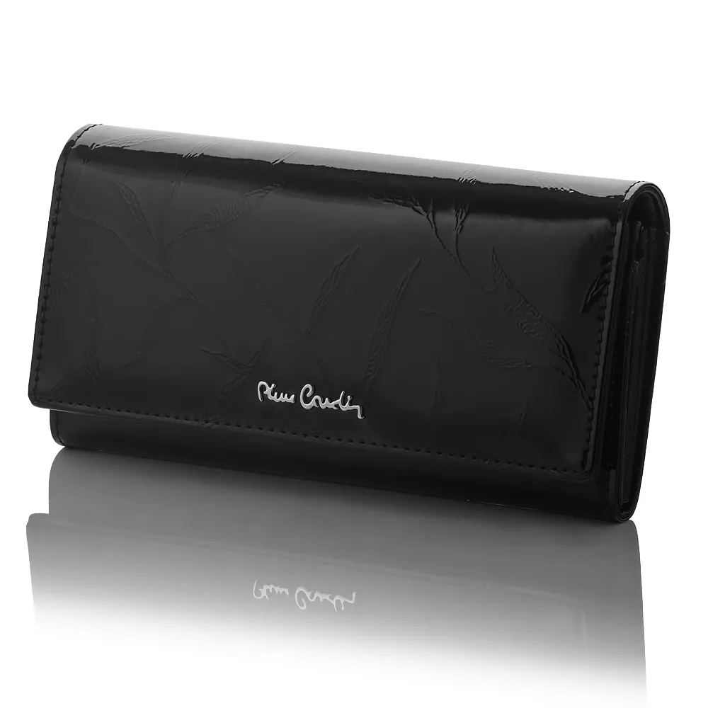 Portfel Damski Pierre Cardin na zatrzask 02 LEAF 100 - Czarny