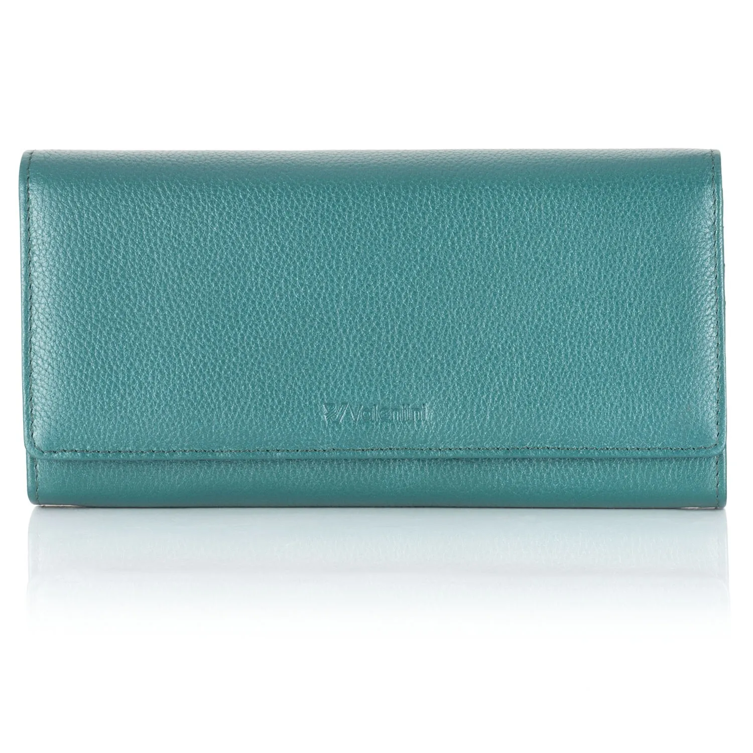 Duży portfel damski Valentini Metallic 123M-277 - zielony