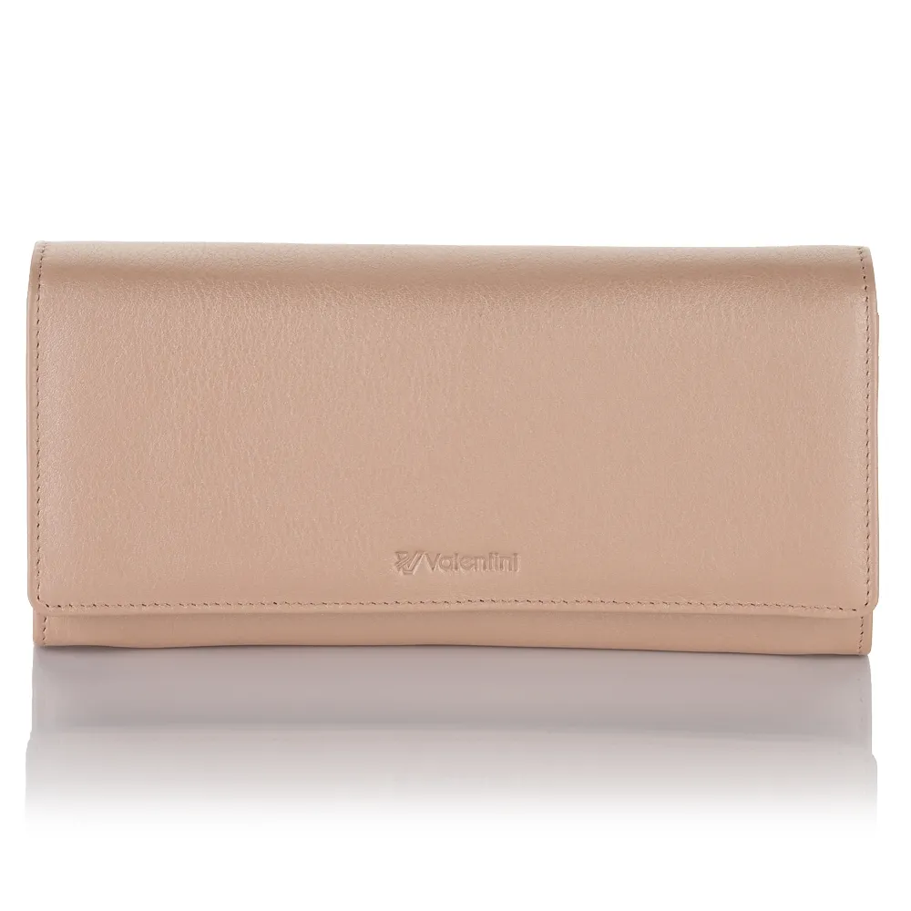 Duży portfel damski Valentini Metallic 123M-277 - różowy