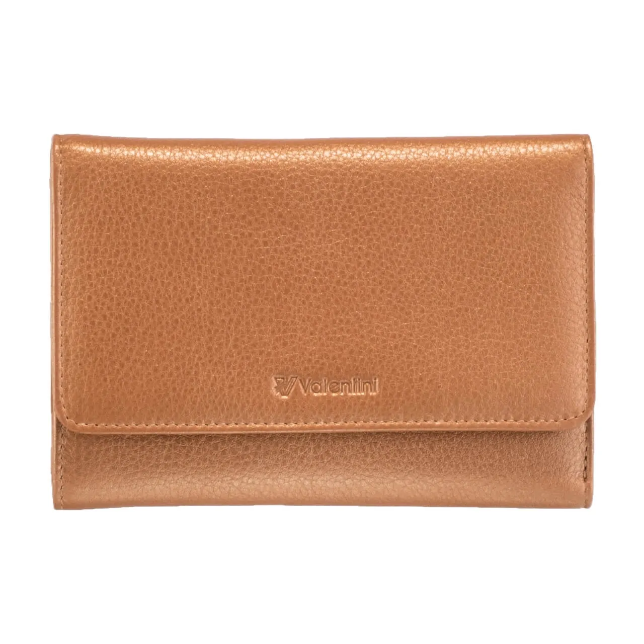 Zgrabny portfel damski Valentini Metallic P62 - złoty